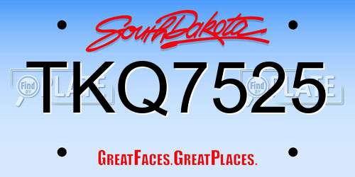 TKQ7525 South Dakota License Plate