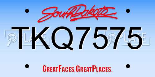 TKQ7575 South Dakota License Plate