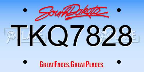 TKQ7828 South Dakota License Plate