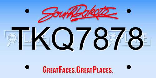 TKQ7878 South Dakota License Plate