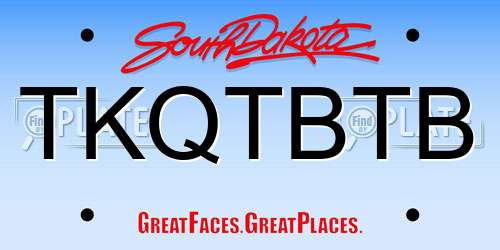 TKQTBTB South Dakota License Plate