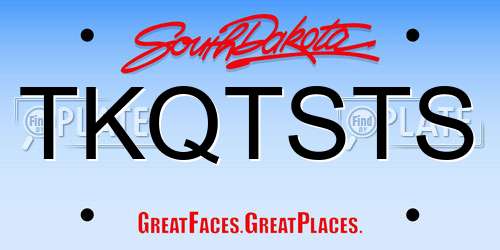 TKQTSTS South Dakota License Plate