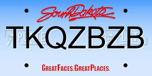 TKQZBZB South Dakota License Plate