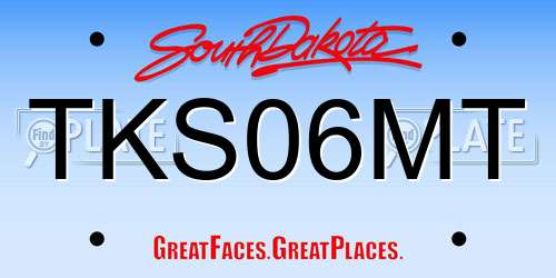 TKS06MT South Dakota License Plate