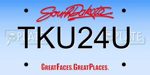 TKU24U South Dakota License Plate