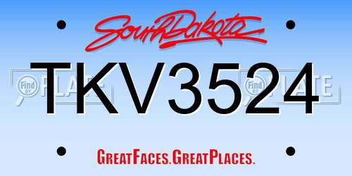 TKV3524 South Dakota License Plate