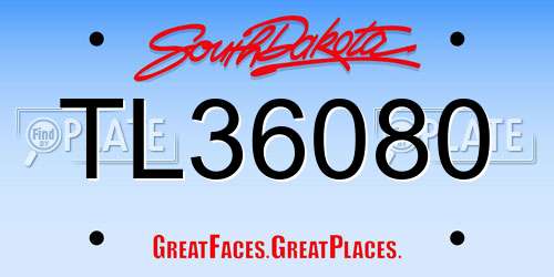 TL36080 South Dakota License Plate