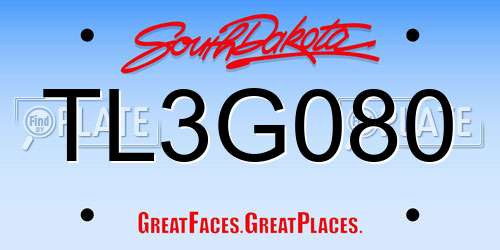 TL3G080 South Dakota License Plate