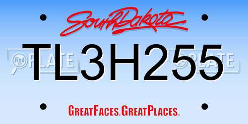 TL3H255 South Dakota License Plate