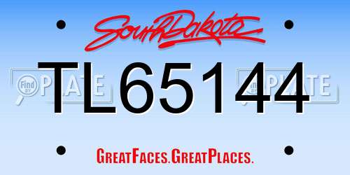 TL65144 South Dakota License Plate