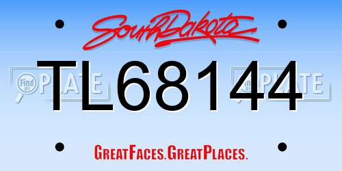 TL68144 South Dakota License Plate