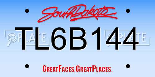 TL6B144 South Dakota License Plate