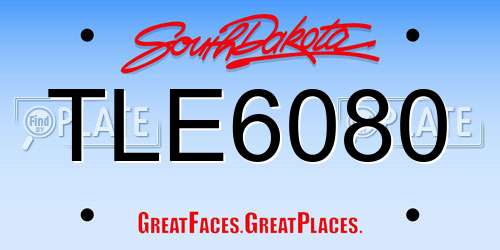 TLE6080 South Dakota License Plate