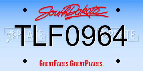 TLF0964 South Dakota License Plate
