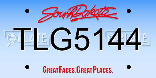 TLG5144 South Dakota License Plate