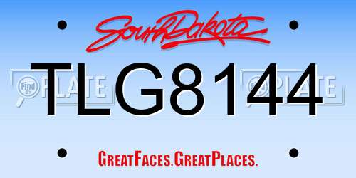 TLG8144 South Dakota License Plate