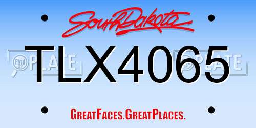 TLX4065 South Dakota License Plate