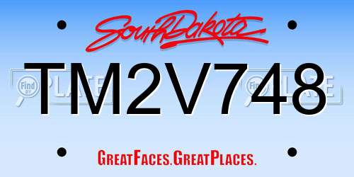 TM2V748 South Dakota License Plate