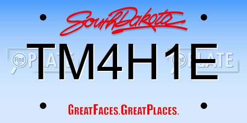 TM4H1E South Dakota License Plate