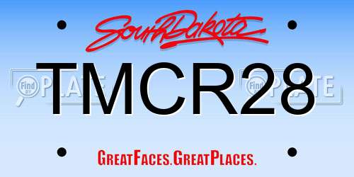 TMCR28 South Dakota License Plate