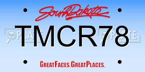 TMCR78 South Dakota License Plate