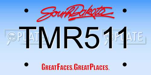 TMR511 South Dakota License Plate