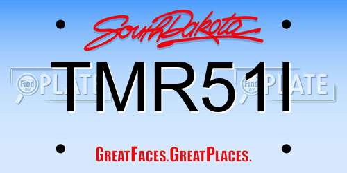 TMR51I South Dakota License Plate