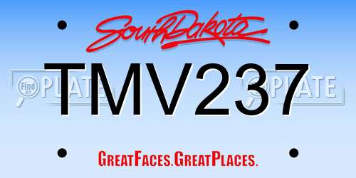 TMV237 South Dakota License Plate