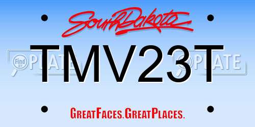 TMV23T South Dakota License Plate