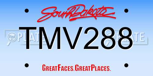 TMV288 South Dakota License Plate