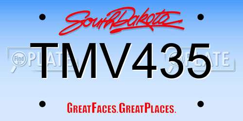 TMV435 South Dakota License Plate