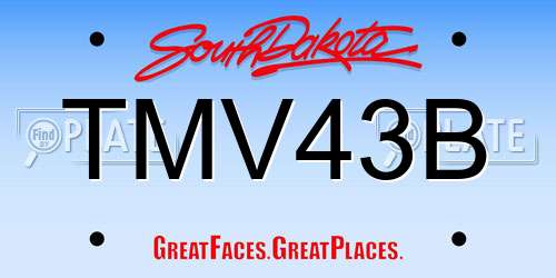 TMV43B South Dakota License Plate