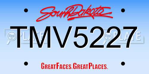 TMV5227 South Dakota License Plate