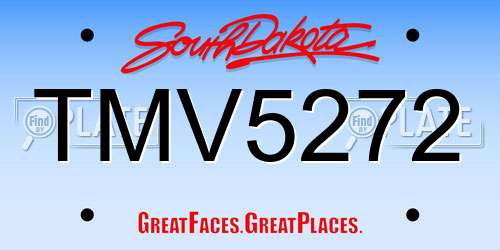 TMV5272 South Dakota License Plate