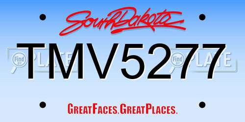 TMV5277 South Dakota License Plate