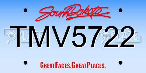TMV5722 South Dakota License Plate