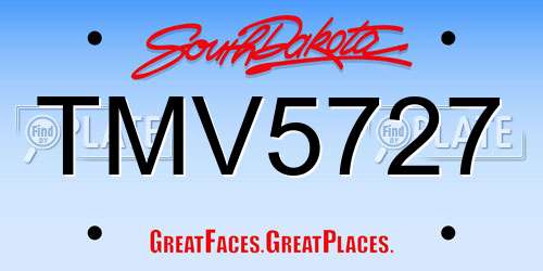 TMV5727 South Dakota License Plate