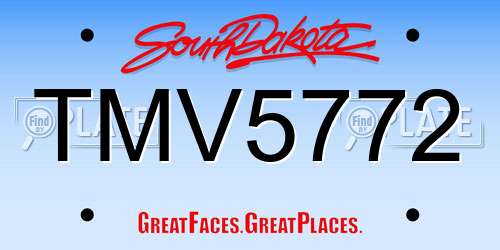 TMV5772 South Dakota License Plate