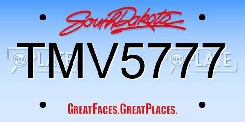 TMV5777 South Dakota License Plate