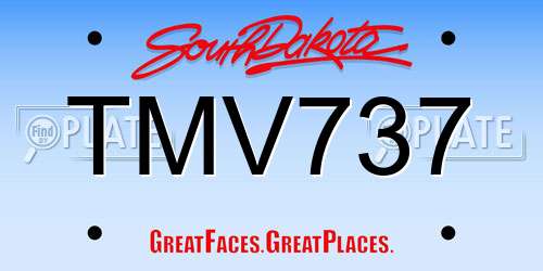 TMV737 South Dakota License Plate