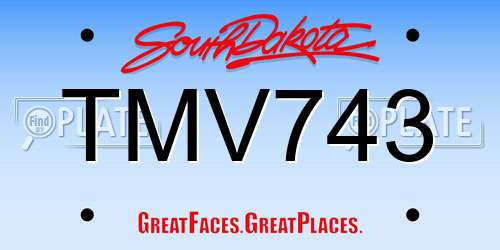 TMV743 South Dakota License Plate