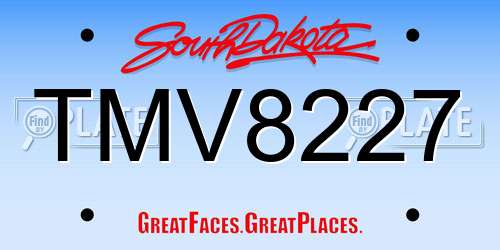 TMV8227 South Dakota License Plate