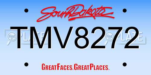 TMV8272 South Dakota License Plate