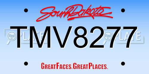 TMV8277 South Dakota License Plate
