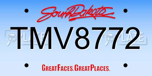 TMV8772 South Dakota License Plate