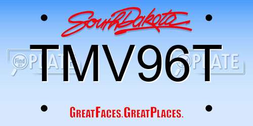 TMV96T South Dakota License Plate