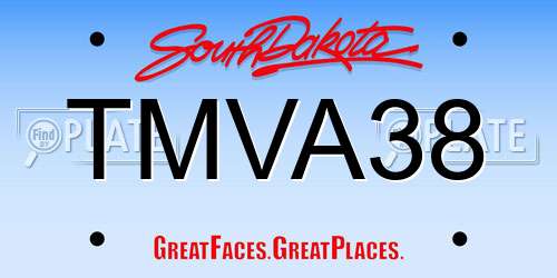 TMVA38 South Dakota License Plate