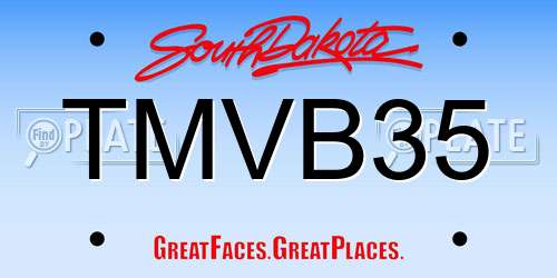 TMVB35 South Dakota License Plate
