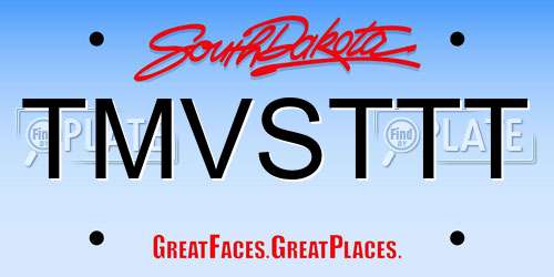 TMVSTTT South Dakota License Plate