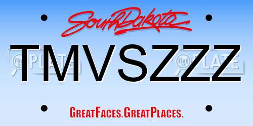 TMVSZZZ South Dakota License Plate